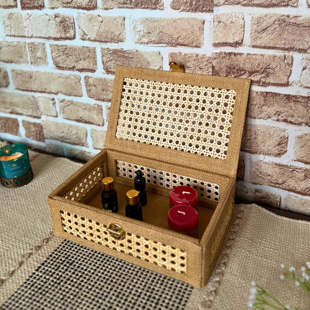 Rose Rattan Box