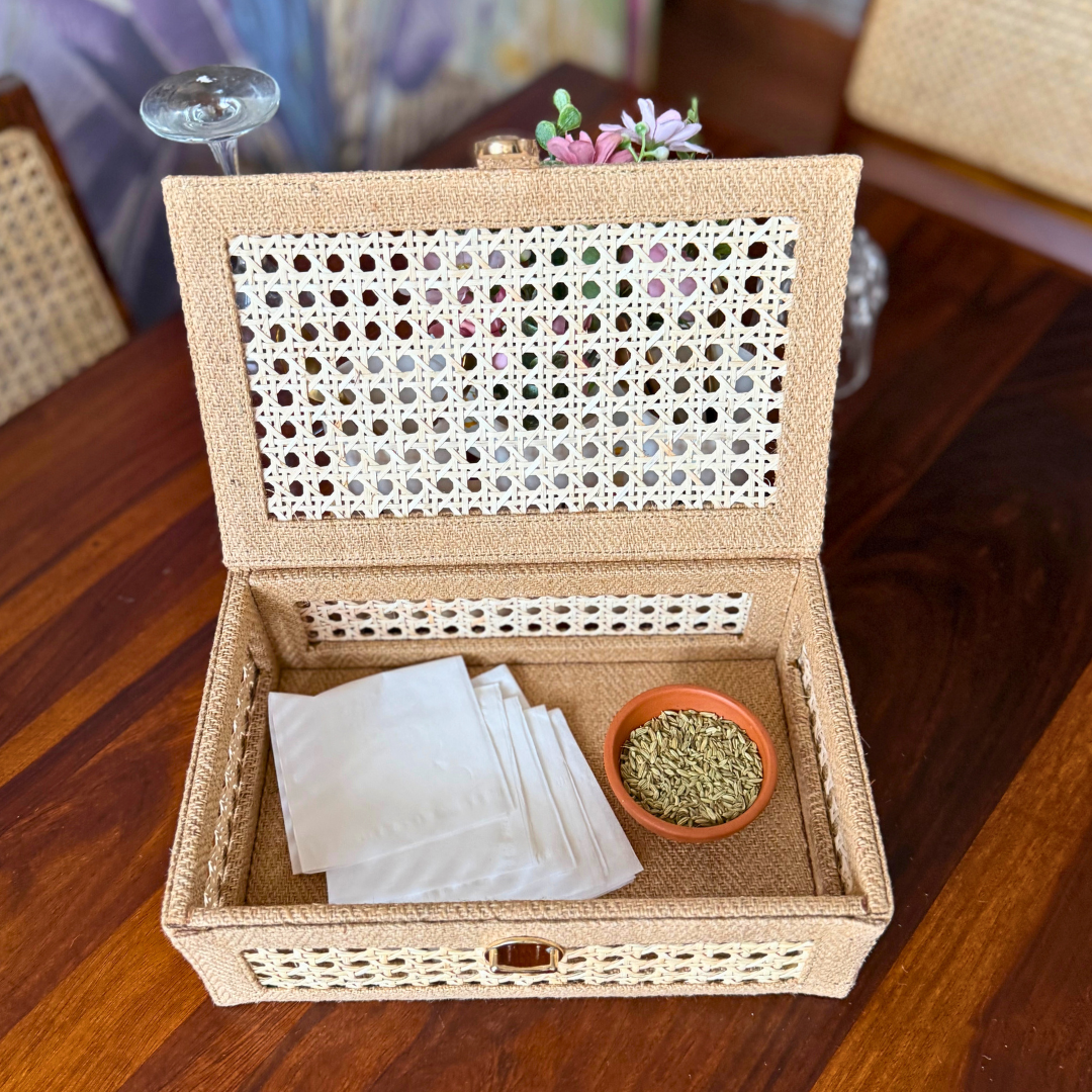 Rose Rattan Box