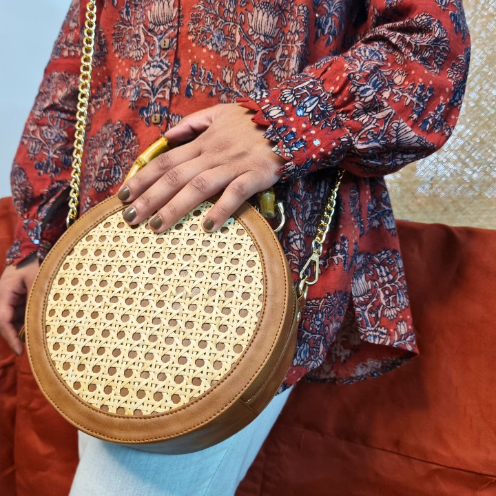 Round Cane Bag