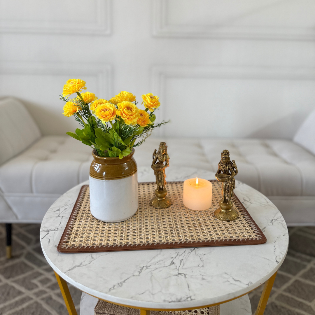 Stylish handmade rectangular placemats for dining setup
