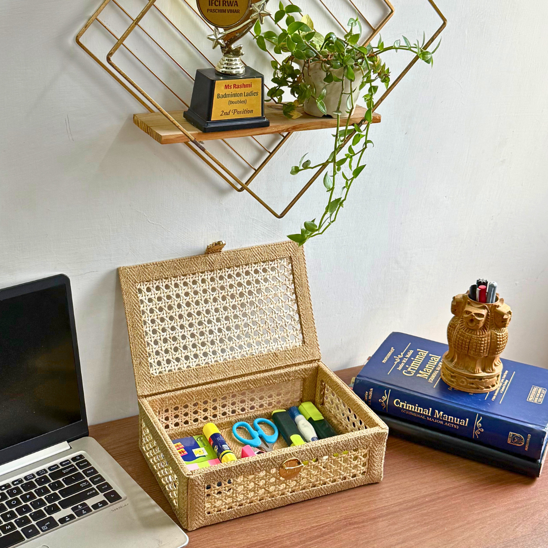 Rose Rattan Box
