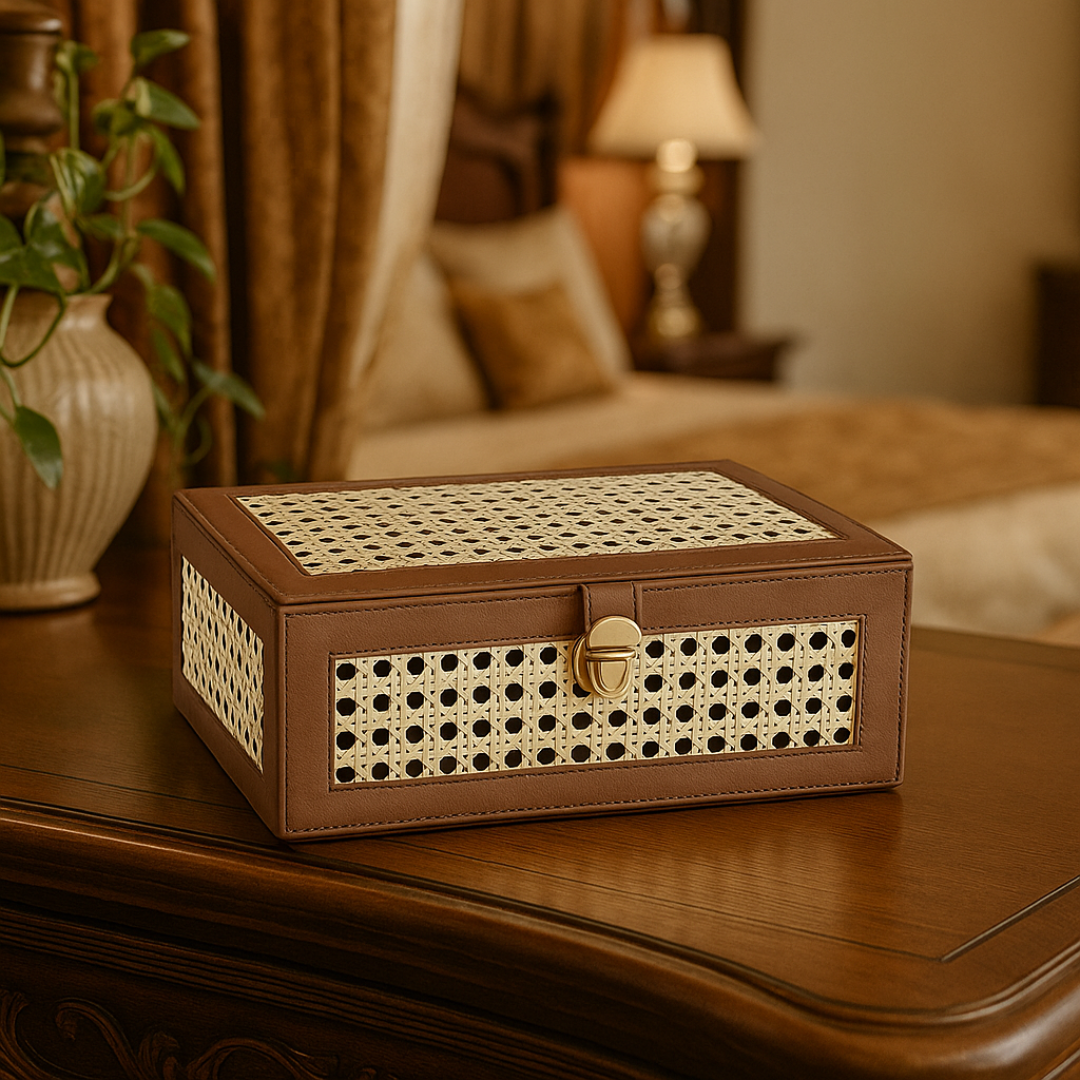 Rose Rattan Box