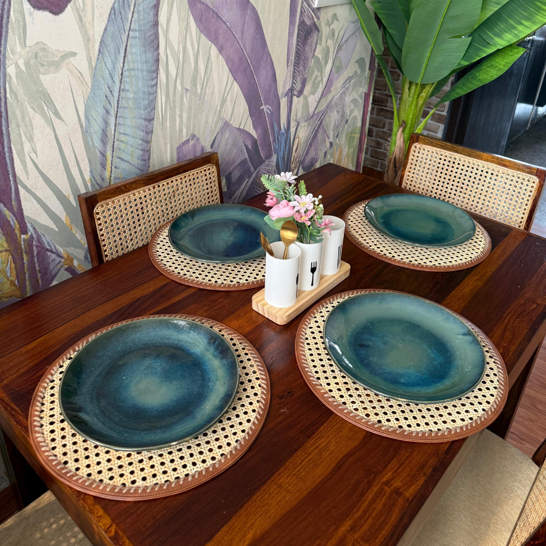 Stylish bohemian rattan round table mats for eco-conscious homes