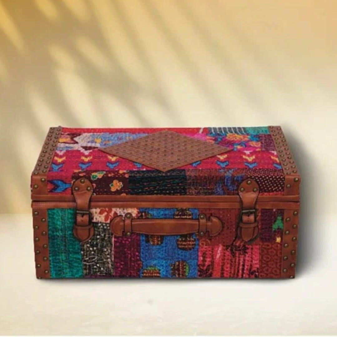 Vintage Trunk with Kantha Work