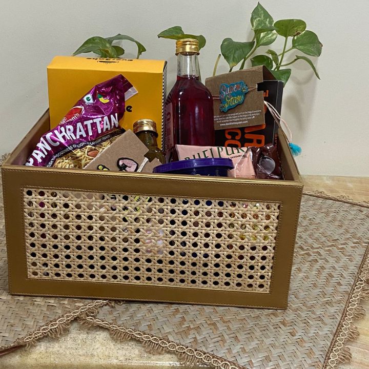 Golden Cane Wedding Basket