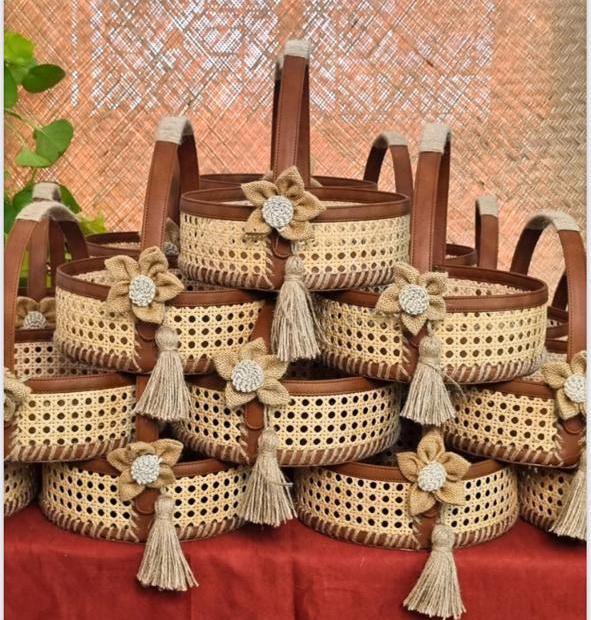 Brown Natural Finish Multipurpose Handmade Basket