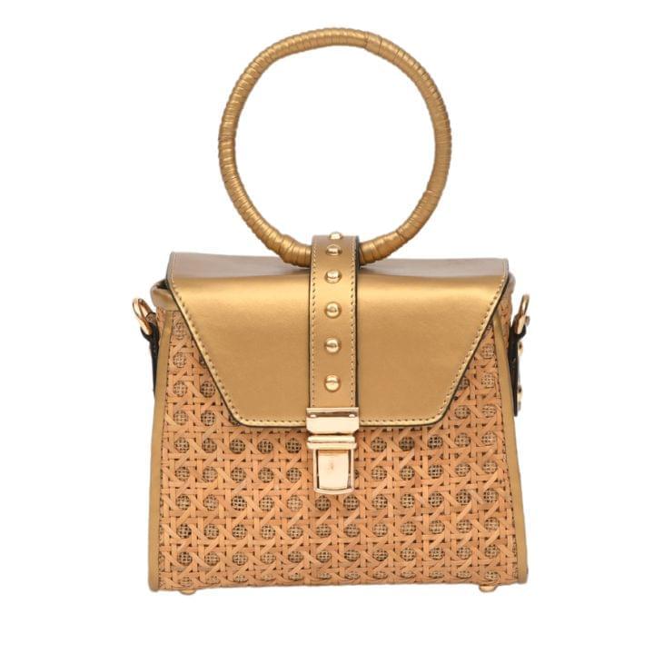 Golden ROUND HANDLE Sling Bag