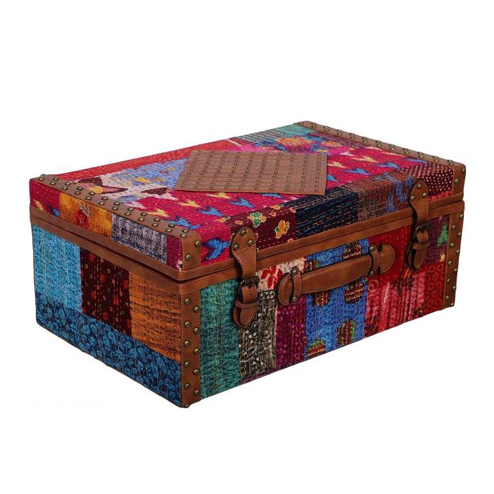Vintage Trunk with Kantha Work
