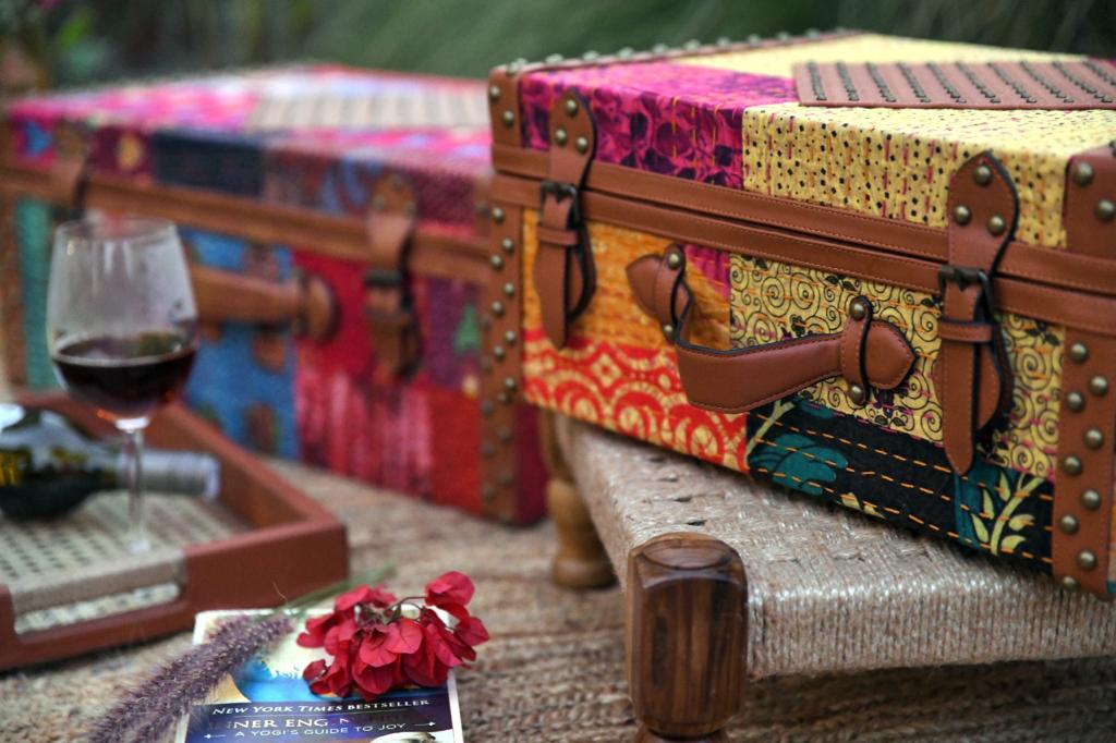 Vintage Trunk with Kantha Work