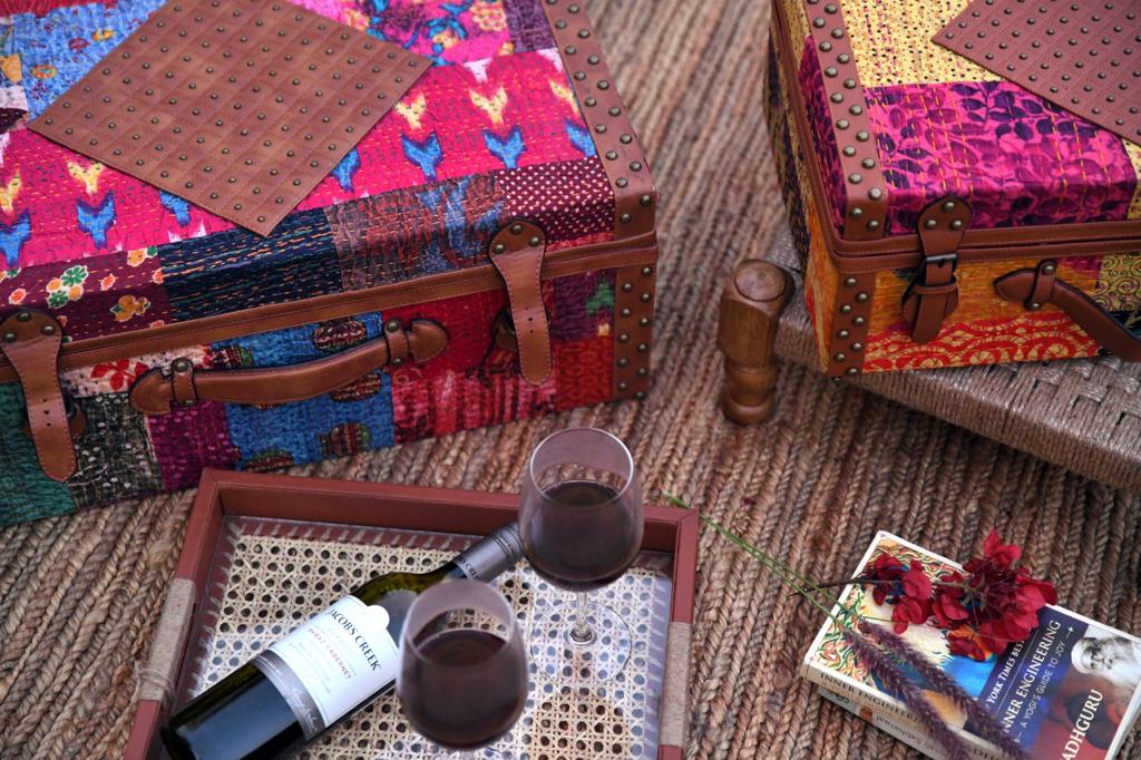 Vintage Trunk with Kantha Work