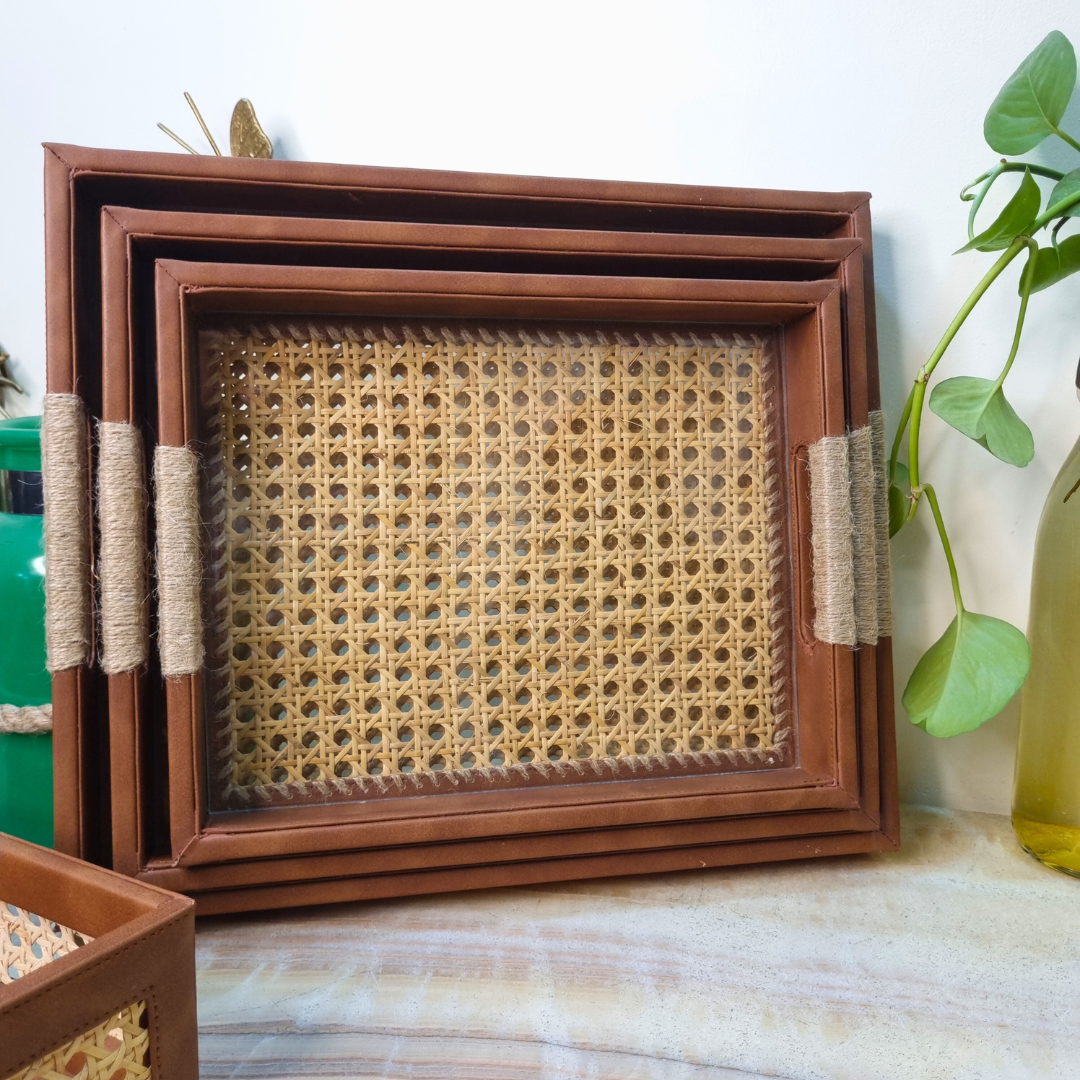 Rattan Cane Serving Tray