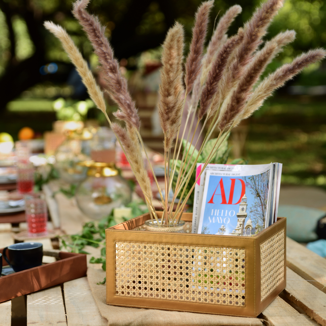 Golden Cane Wedding Basket