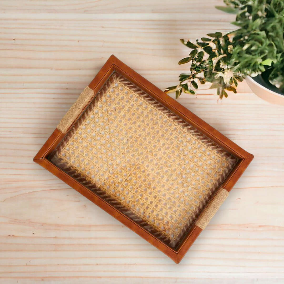 Rattan Cane Serving Tray