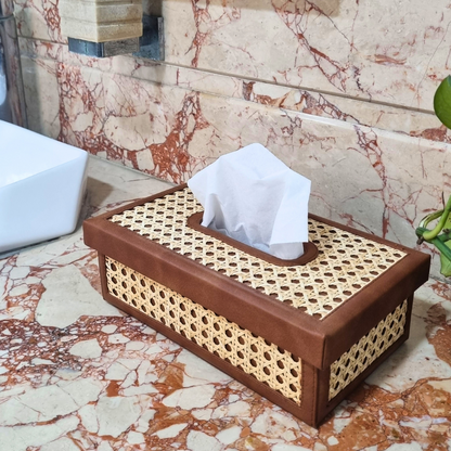 Rattan Cane Tissue Box Holder Cover