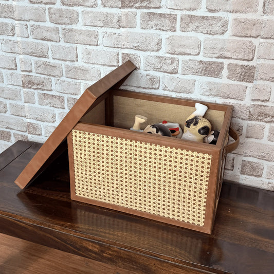 Wicker Basket with Lid (SMALL)