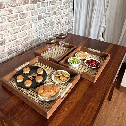 Rattan Cane Serving Tray
