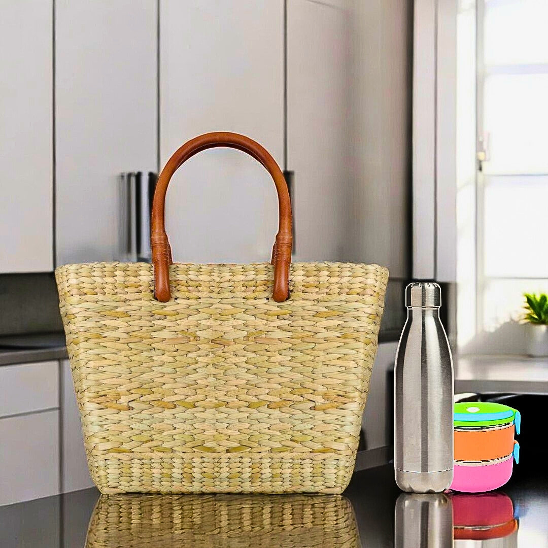 Kauna Grass Lunch Basket Bag (Natural)