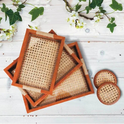 Rattan Cane Serving Tray