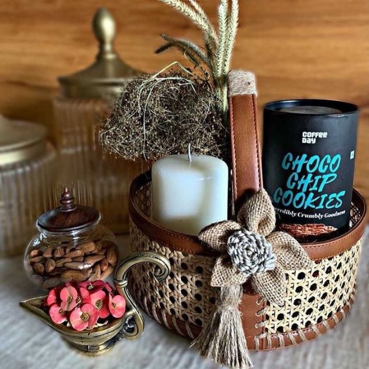 Round Cane Gift Basket