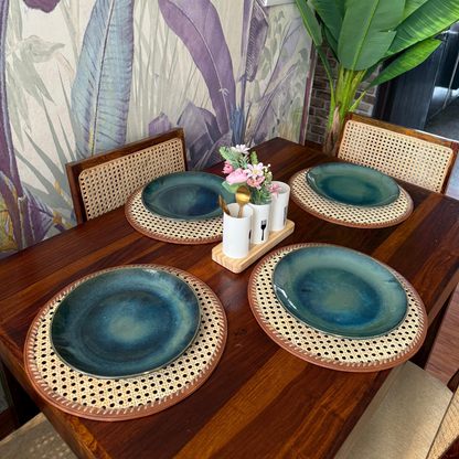 Stylish bohemian rattan round table mats for eco-conscious homes