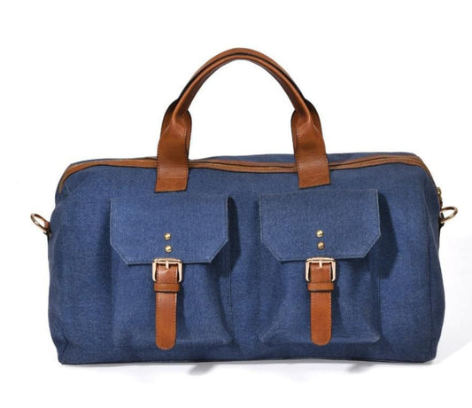 Blue Canvas Duffle Bag