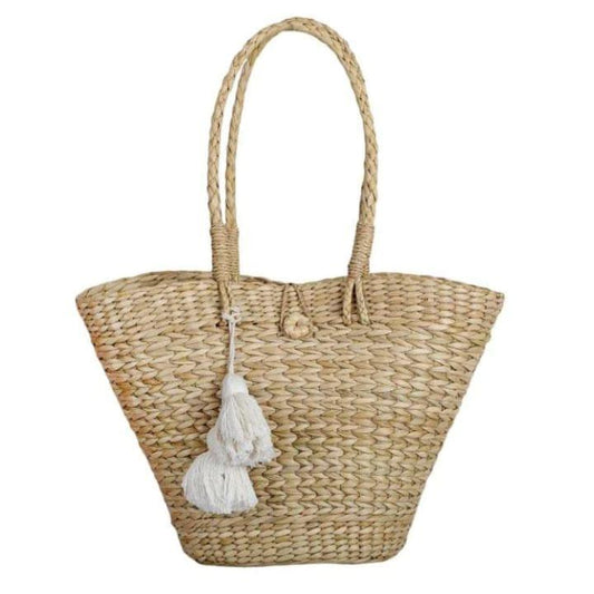 Boho Straw Tote Basket Bag