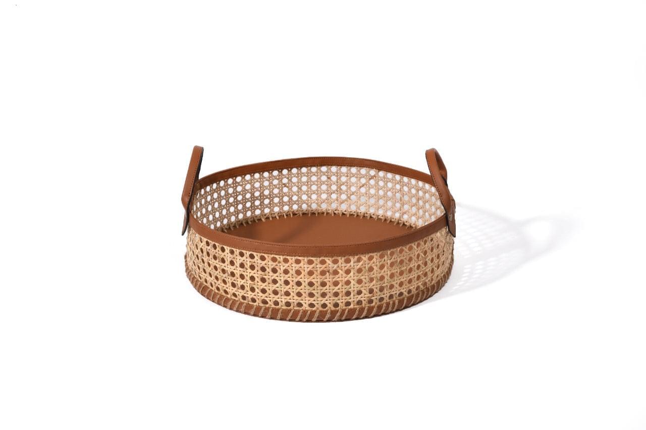 Round Cane Gift Basket