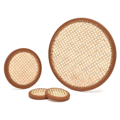 Rattan Cane Wall Art (Set of 4)