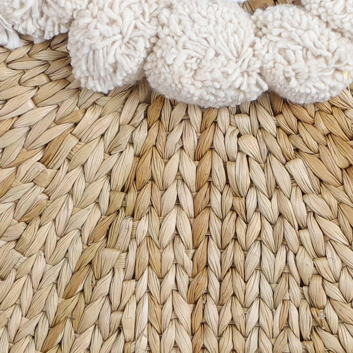 Boho Shopping Basket Bag with Pompom