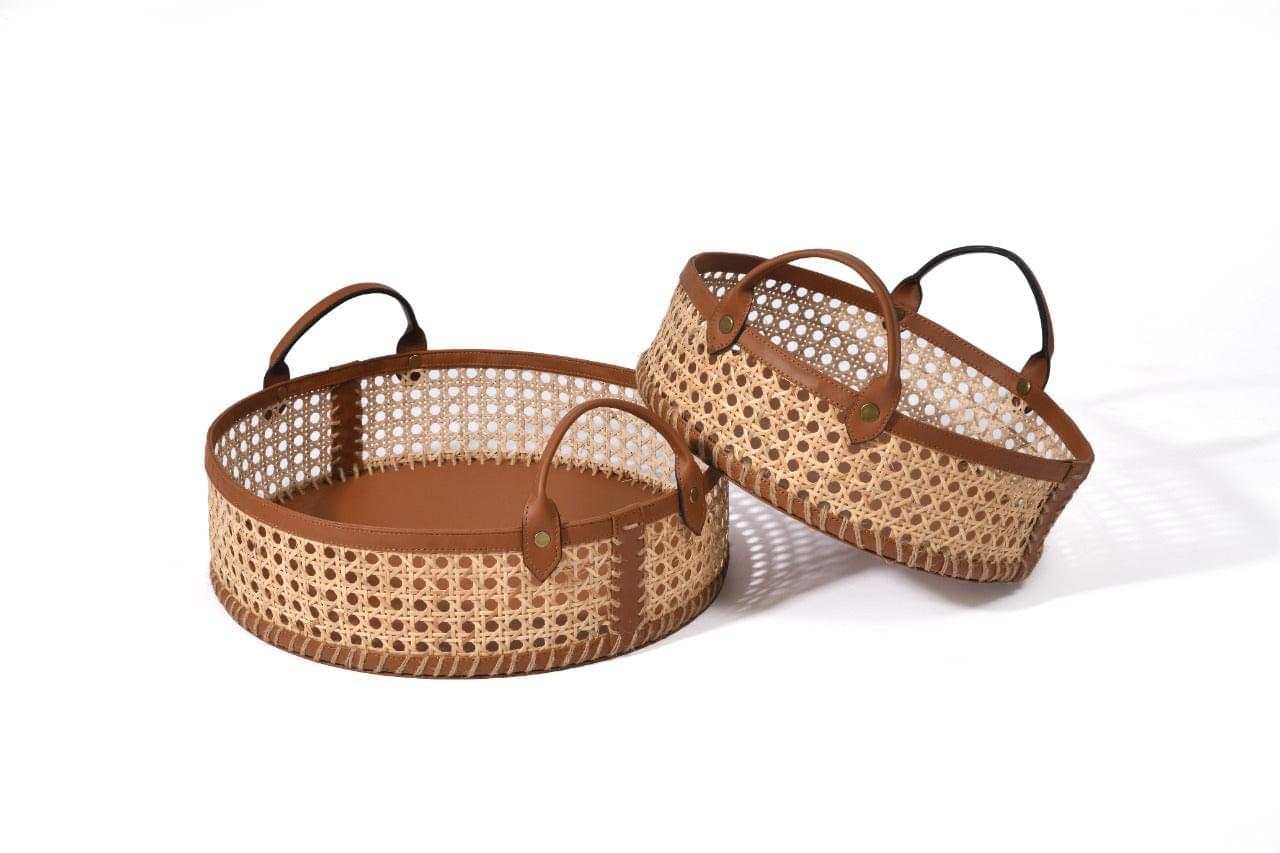 Set of 2 (Round cane basket Big + Small)